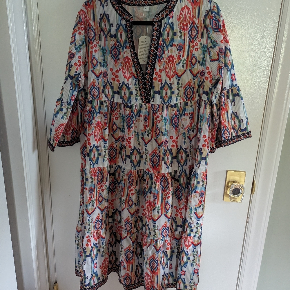 Colorful Patterned Women's Dress